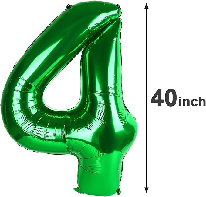 40 Inch Green Large Number 24 Birthday Balloon, Giant Number24 42 Balloons, Foil Mylar Big Balloons for Anniversary Graduation Supplies Decorations