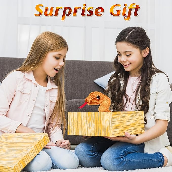 Large Lifelike Plush Snake, 71 in Giant Stuffed Animal for Kids, Brown