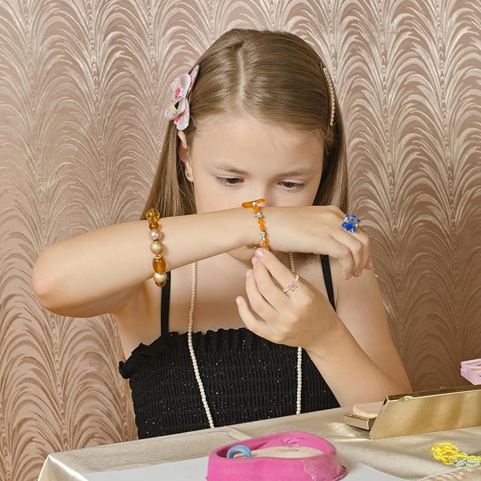 NEWITIN 7 Pieces-100 Pieces Cute Rings for Girls Crystal Ring Girl Pretend Play and Dress up Rings Adjustable Ring Kids Jewelry Little Girl Gift for Girls Kids