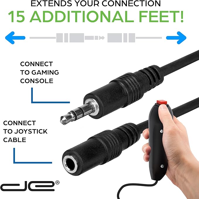 Digital Energy 15 Ft Extension Cables for Handheld Game Buzzer System 8-Pack