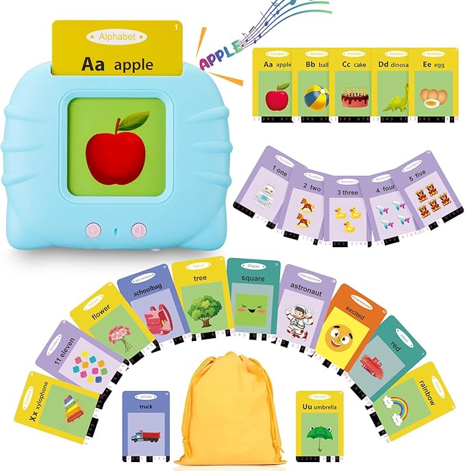 Talking Flash Cards for Toddlers 1-5 Years Old, Pocket Speech Therapy & Autism Sensory Toy with 336 Sight Words, Montessori Educational Learning Device Gift