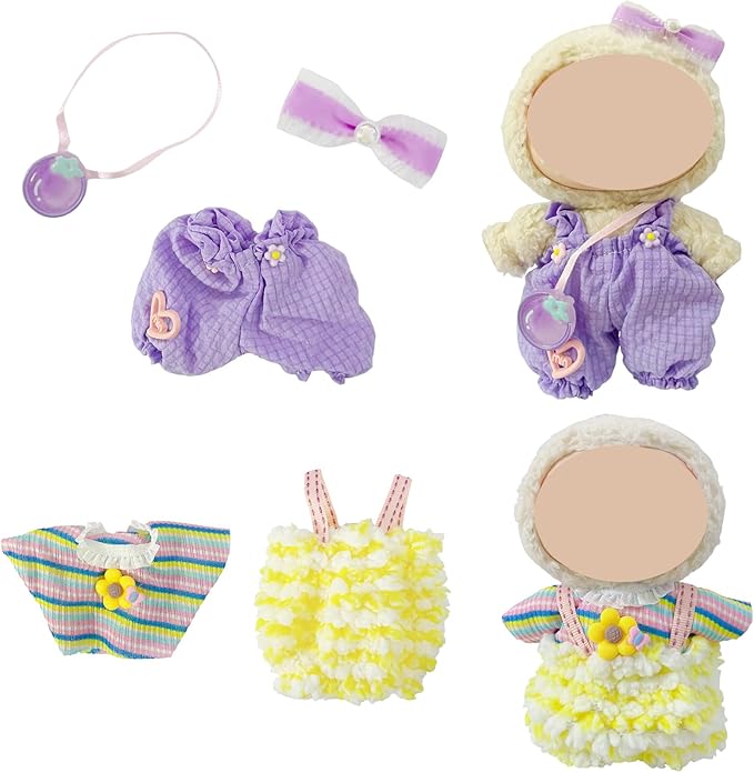 Clothes for Doll, 6 Pack Doll Outfits for 17cm Doll, Perfect for Play and Display, Accessories for Doll's Collectors, (No Dolls) (Set 3)