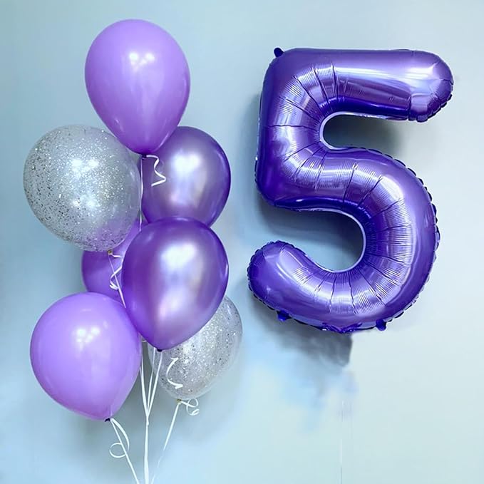 40 Inch Purple Number 50 Digital Balloon,Jumbo Mylar Foil Helium Balloon for 50 Balloons for Birthday Party,Wedding Anniversary Party Decorations