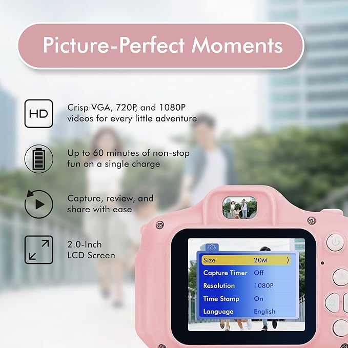 PROSCAN Kids Digital Camera - Children's Camera for Boys and Girls | 1080 Rechargeable Camera for Kids | Game Feature | Video | Gift Ideas
