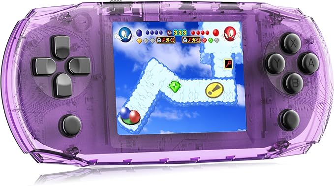 16 Bit 3.2" IPS Large Screen Handheld Game Console for Kids Preloaded 100 Retro Video Games, Portable Gaming System Rechargeable Battery, Mini Travel Electronic Toy Gifts for Boys Girls (Purple)