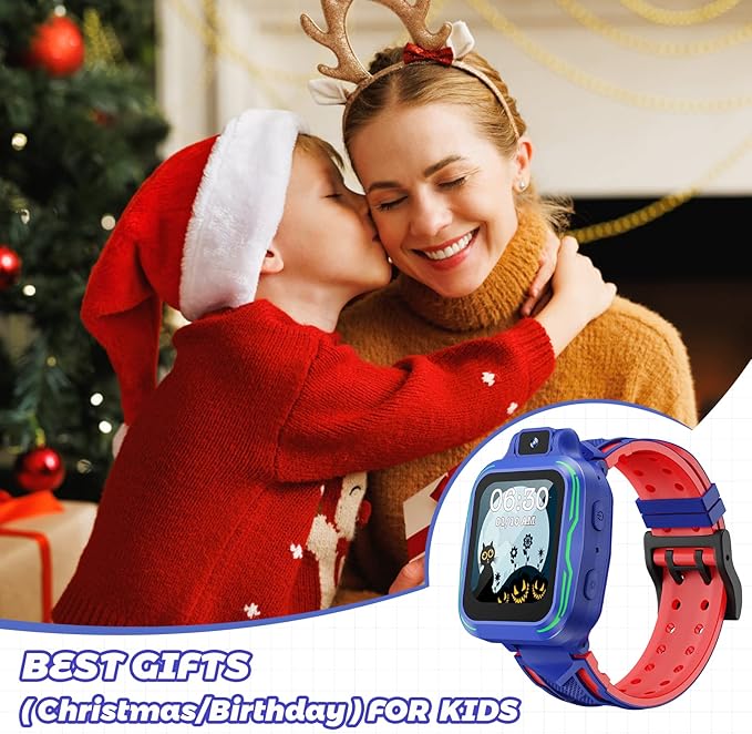 Kids Watch Boys with Camera,Children Digital Smart Watch Touchscreen with Video Mp3 Alarm Pedometer Games for Age 3-9 Years Old Christmas Birthday Gifts - Dark Blue with 32GB SD Card