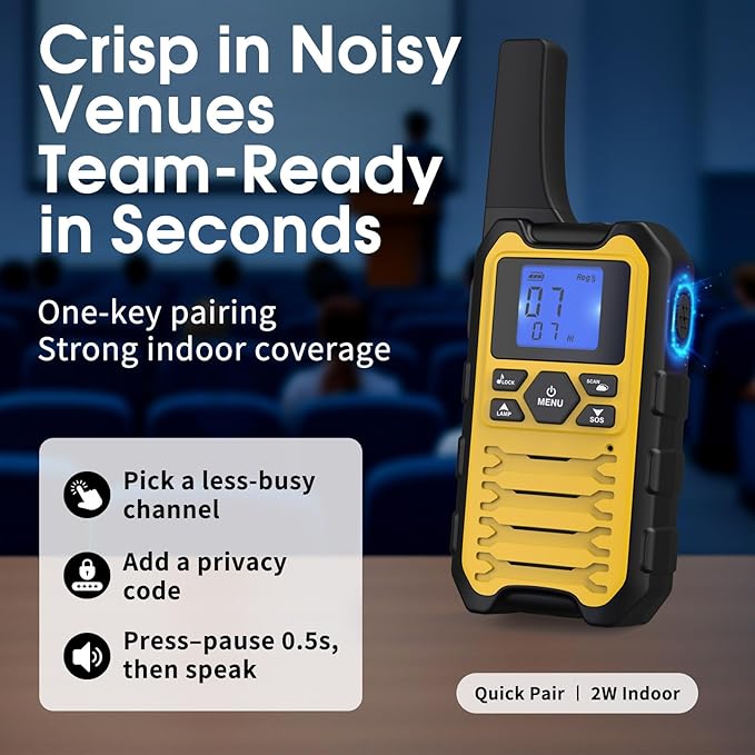 Wishouse Walkie Talkies Long Range for Adults Kids, Rechargeable Radios 4 Pack,for Camping & Hunting