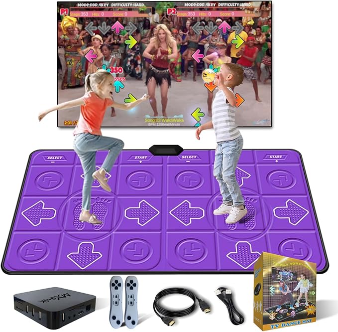 Dance Mat for Kids and Adults, Double User Wireless Dance Pad Game for TV, Exercise Dancing Mat for Family Games,Gifts Ideas for Girls and Boys
