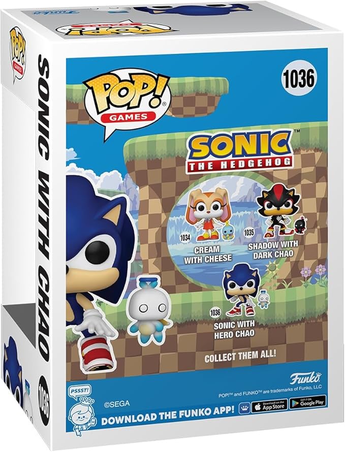 Funko POP & Buddy: Sonic The Hedgehog - Sonic The Hedgehog with Hero Chao - Collectable Vinyl Figure - Gift Idea - Official Merchandise - for Kids & Adults - Video Games Fans
