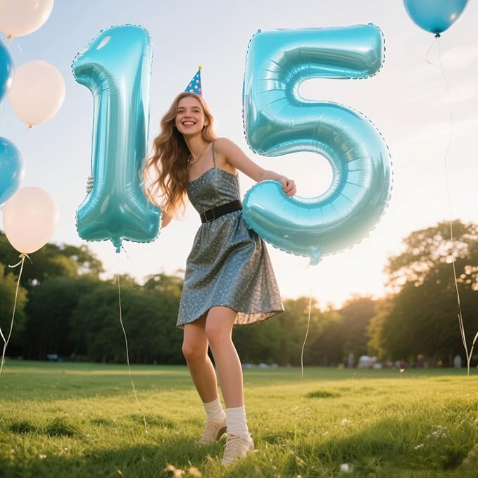 40 Inch Number 5 Balloon Jumbo Dark Blue Digit Foil Balloon for 5 15 25 50 55 2025 Graduation Anniversary Party Supplies 5th Birthday Photo Booth Backdrop for Boys Girls