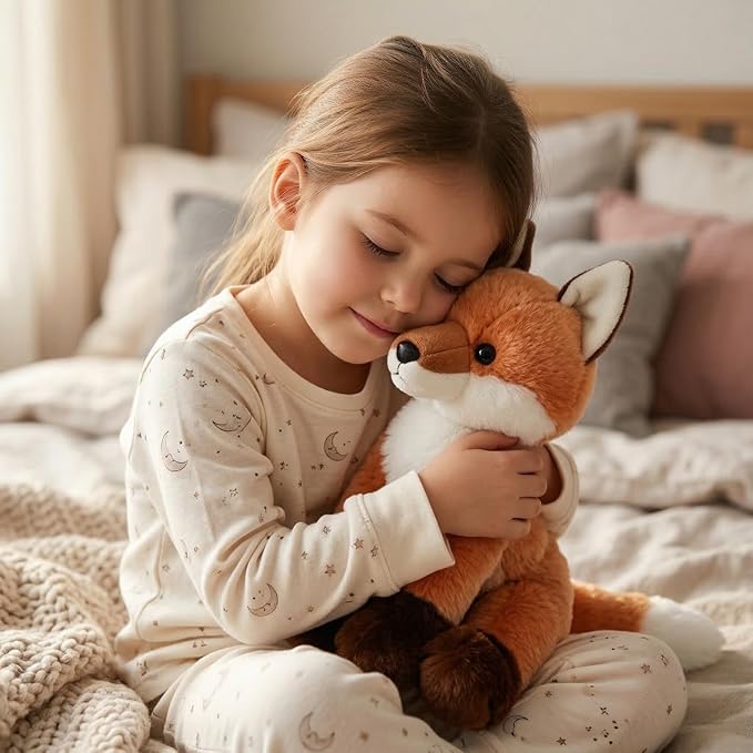 Cute Red Fox Stuffed Animal Plush Toy with Big Soft Tail for Kids Boys Girls Birthday Bedtime Gift, 13 inches