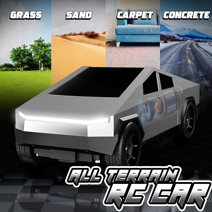 1:24 Scale High-Speed Remote Control Car - All Terrain Electric Vehicle with LED Lights, Extended Battery Life, for Boys Girls & Adults and RC Enthusiasts