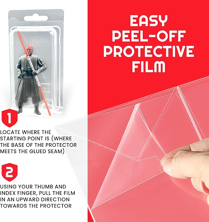 Action Figure Display Case Protector - Blister Clamshell for 3.75 in Loose Action Figures 35 Pack - Clear APET Plastic - Fits Star Wars, Marvel, G.I. Joe - Holes for Peg Boards - Durable Display Case