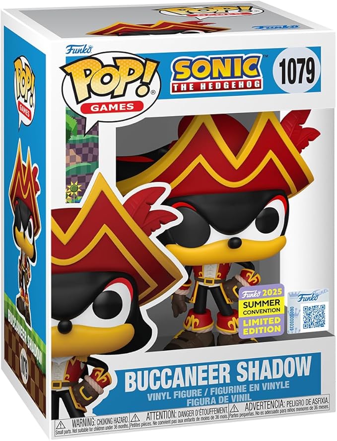 Funko Sonic The Hedgehog Buccaneer Shadow 1079 Exclusive Summer Cnvention 2025 Pop Vinyl Figure