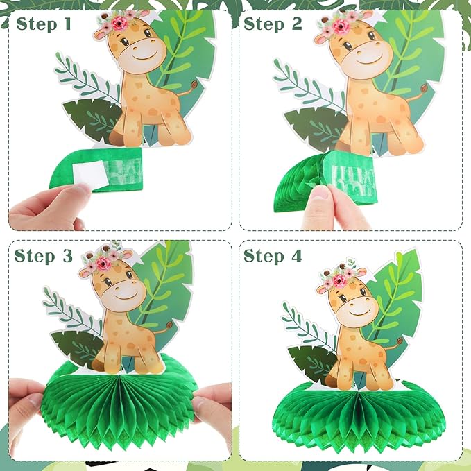 Ireer 10 Pcs Two Wild Birthday Party Decorations Safari Table Centerpiece Jungle 2nd Animals Safari Centerpieces for Tables Animals 3D Table Decor for Boy Girl Birthday Baby Shower Party Supplies