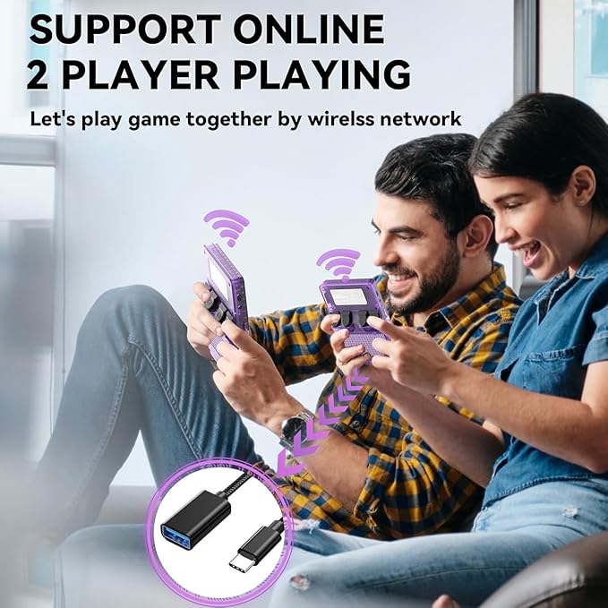 R36S Handheld Game Console, Preloaded with 15000+ Games (Purple)