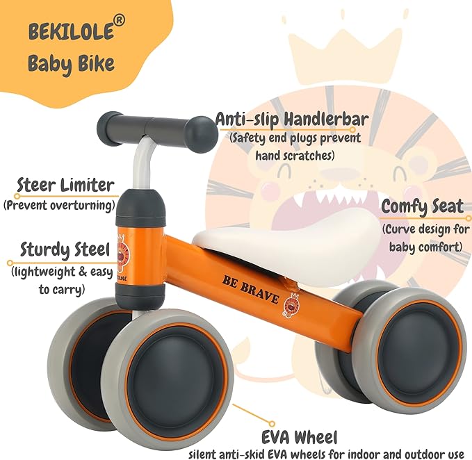 BEKILOLE Balance Bike Toys for 1 Year Old boy&girls - Train Your Baby from Standing to Running | Ideal First Bike and 1st Birthday Gifts
