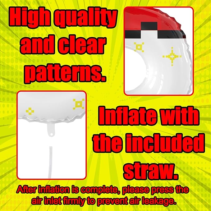 Red White Cartoon Theme Nylon Balloons Cartoon Balloons Birthday Party Balloons Decorations Supplies for Kids' Birthday Anniversary Party (Number Nylon 6)