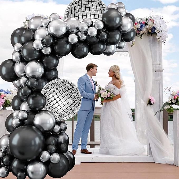 FBQ Disco Balloon Arch Kit 4D Disco Foil Balloon 70s 80s 90s Disco Ball Party Anniversary Birthday Party Decorations