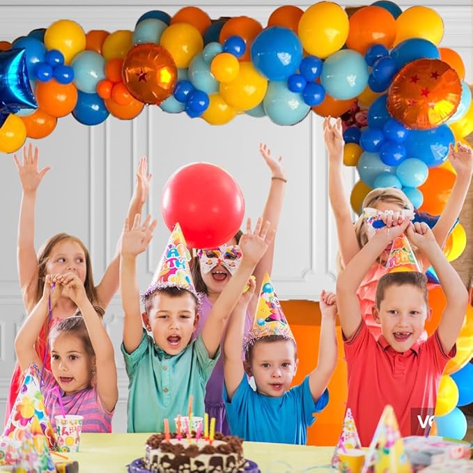 Dragon Balloons Dragon Z Party Supplies - 139 Pcs 7 Stars Balls Birthday Balloon Garland Arch Kit, Dragon Z Ball Latex Balloon Arch For Video Game Cartoon Ball Birthday Party Decorations (blue)