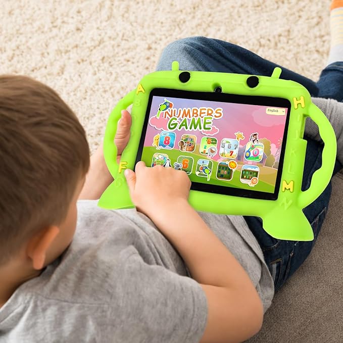 Kids Tablet, 7 inch Tablet with Case for Kids 2-10, Educational Learning Toddler Tablet Android 11, 3GB RAM+32GB ROM Storage, WiFi，Bluetooth，with Google Play YouTube, Baby Girl boy Present（Green）