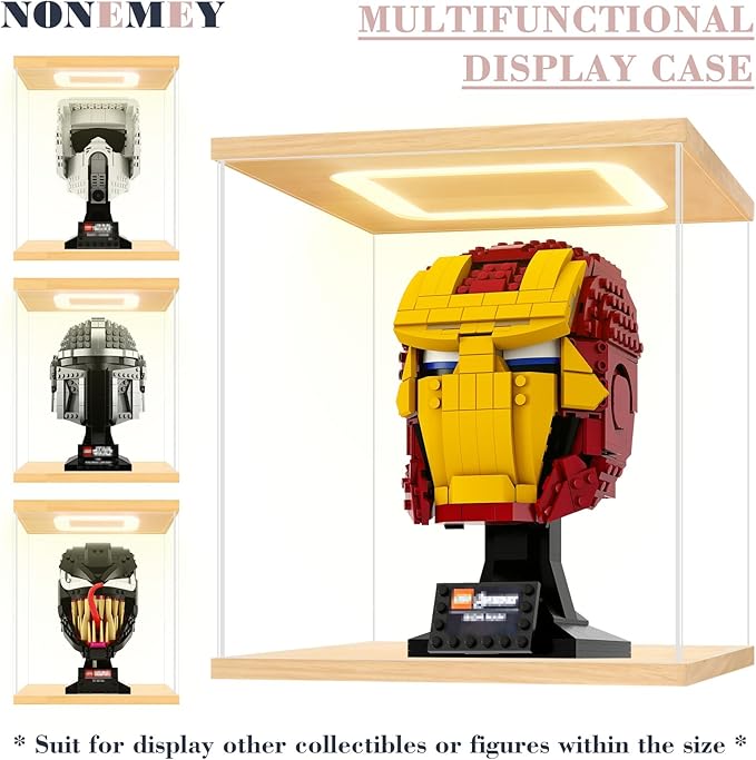 NONEMEY Acrylic Display Case for Lego 75328，Assemble Clear Acrylic Display Case Stand Dustproof Protection Showcase Organizer Box for Action Figures (7.8x7.8x9 inch, 20x20x23cm)