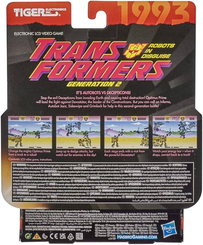 Hasbro Gaming Tiger Electronics Transformers Robots in Disguise Generation 2 Electronic LCD Video Game Retro-Inspired 1 Player Handheld Game Ages 8 and Up