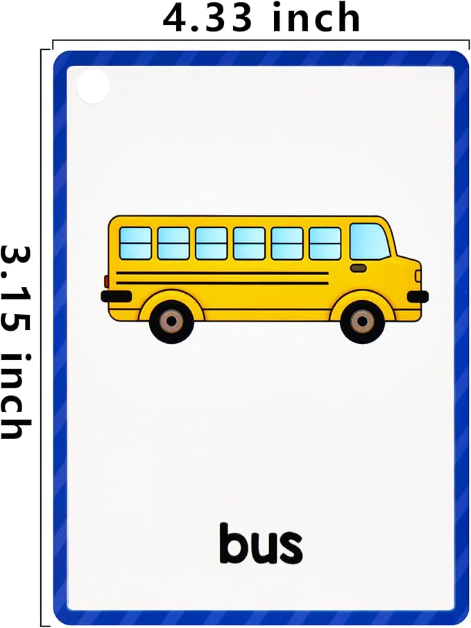 Learning Flashcards Transportation, 18 Different Transportations Educational Cards, Social Learning Card for Kids