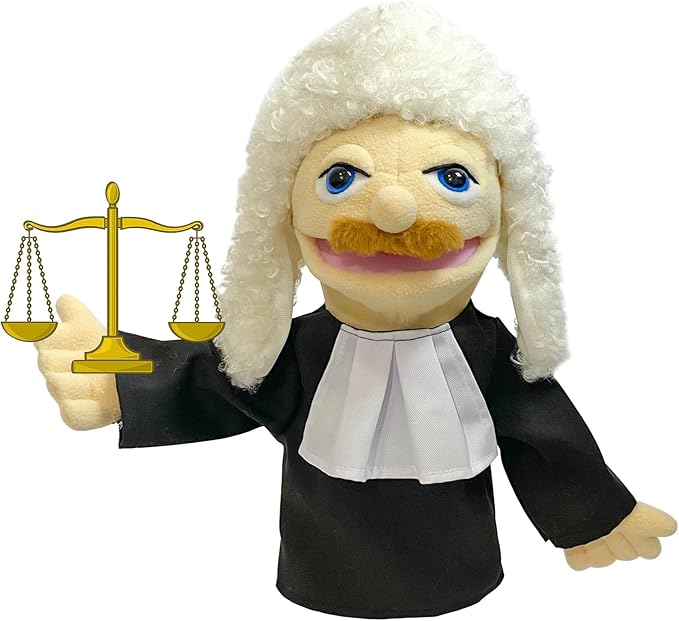 16" Puppets Entriloquist Puppet,Hand Puppets for Kids Plush Judge Puppets for Adults with Removable Mouth Puppet for Kids Ages 4-8，Hand Puppet for Adults with Scalable Puppet Control Rod