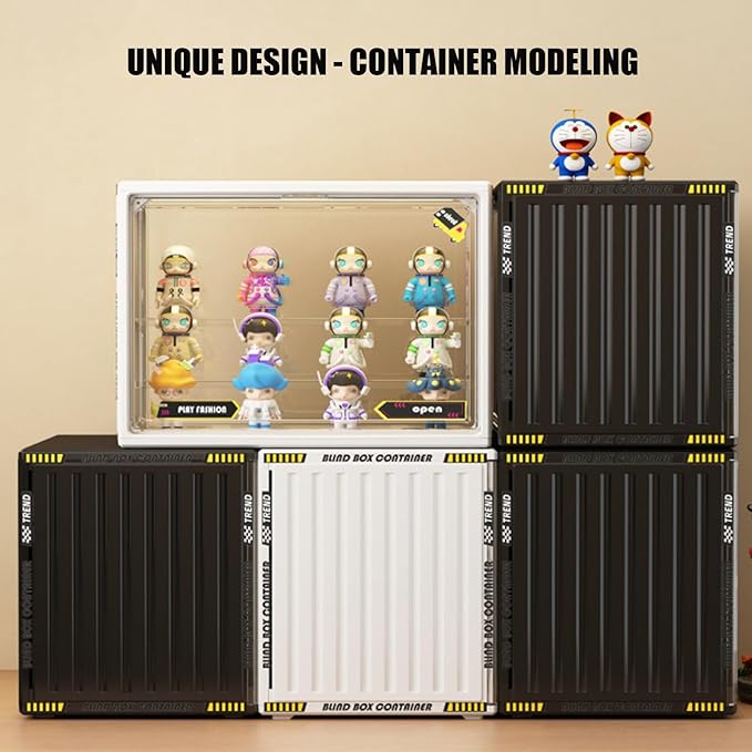 Large Acrylic Display Case Stand for Figures Unique Design 4 Tier Display Box for Collectibles Stackable Dustproof Clear Display Stand for Pop Mart Action Figures