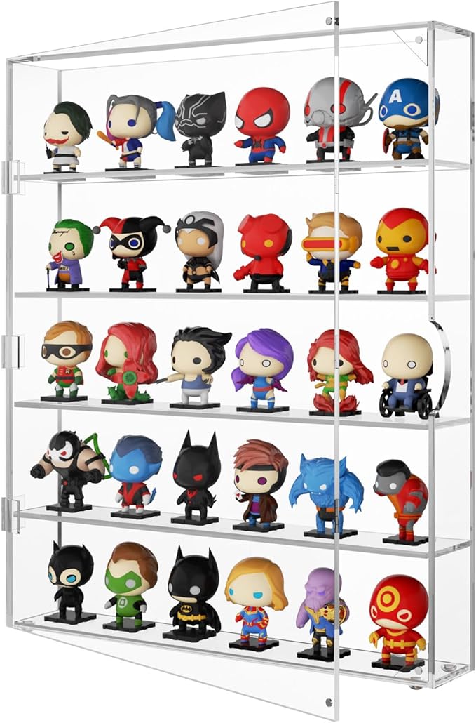 NIUBEE Acrylic Display Case for Figures: Dustproof Clear Wall Mounted or Desktop Mini Figure Display Case for Popmart, Sonny Angel, Collectibles, Rock, Crystals, Lego, Amiibo, Blind Box