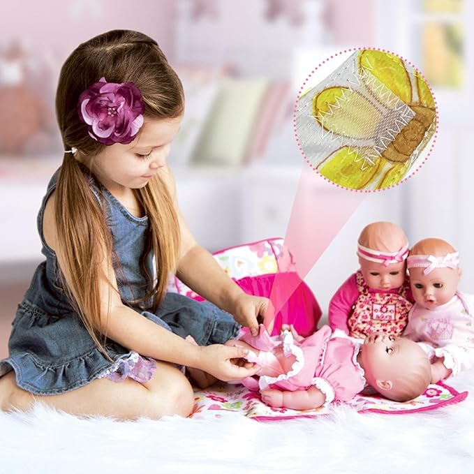 15 PCS Baby Doll Accessories Magic Bottle Set,Pretend Play Feeding Toys,Doll Feeding Set with Package for Kids,Girls,Party,Gift
