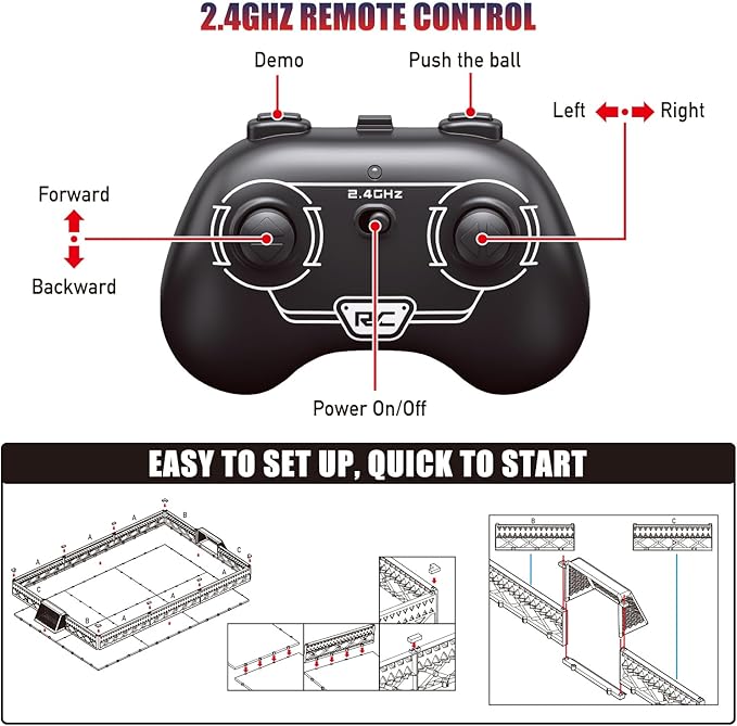 Mostop Soccer Board Game for Kids 6-12: 2.4Ghz Remote Control Foosball Table Game with 2 Balls, Soccer Robots Toys for Kids Adults Teens Indoor Family Party, Birthday Sports Gift for Boys Girls
