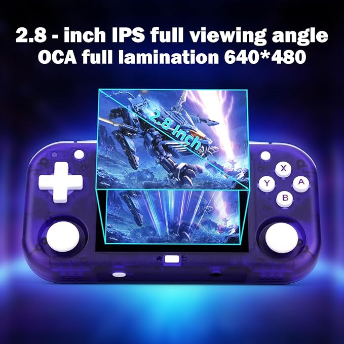 Mini Zero 28 Handheld Game Console, 5000 in 1 Games Mini Retro Video Console, 2.8-Inch IPS Screen,64GB TF Memory Memory,Built in 40+ Emulators,2900mAh Battery (Black 64G)