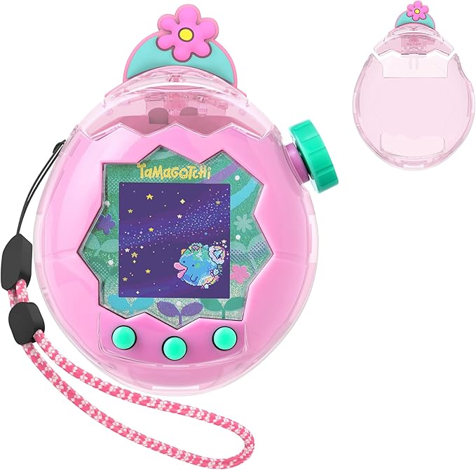 for Tamagotchi Paradise Clear Case and Replacement Lid Set, Ideal for DIY Fans, Collectors and Display, for Paradise Tamagotchi Accessories, with Lanyard (No Device/Film)
