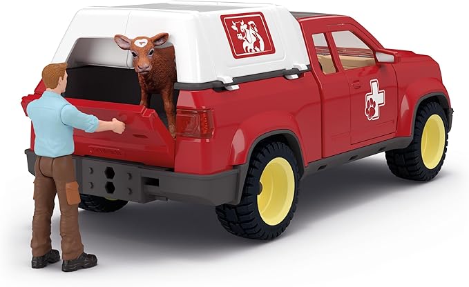 Schleich Farm World - 29 PC Veterinarian, Truck and Cow Figurine with Accessories Playset - Farm Animal Toys for Boys and Girls - Vet Animal Hospital Play Set for Toddlers and Kids Ages 3+ | 42727