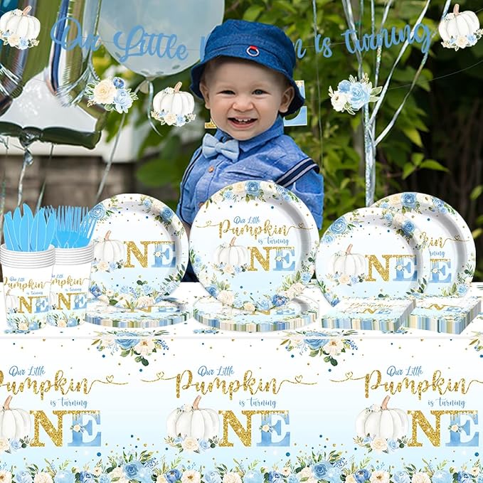 Blue Boy Our Little Pumpkin is Turning Tableware