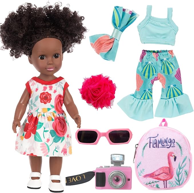 14.5 Inch Black Dolls and Black Baby Doll Clothes Accessories