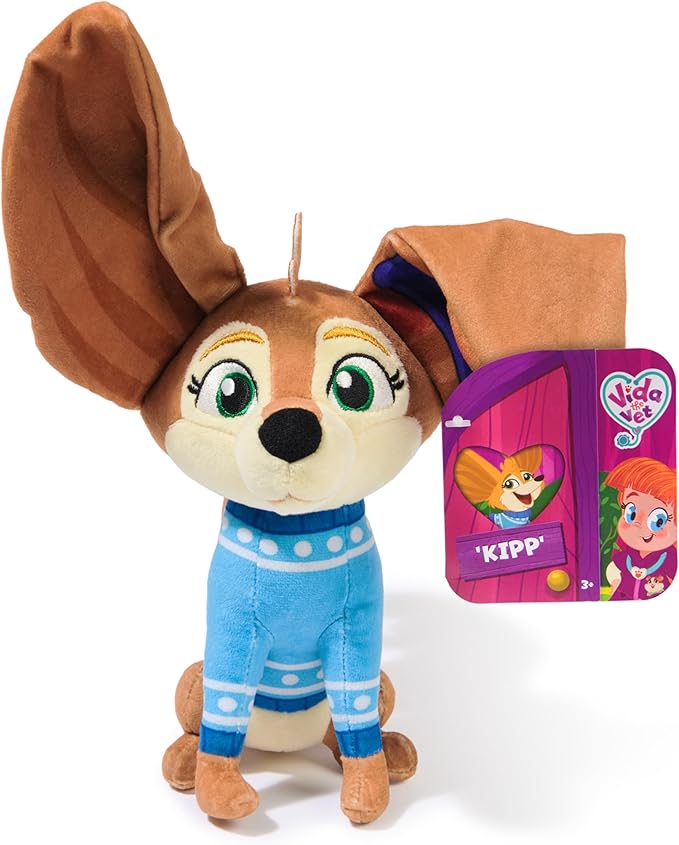 Vida The Vet, Kipp Plush Toy, 11-Inch Tall Stuffed Animals with Super-Soft Fur, Kids Toys for Girls & Boys Ages 3 and up