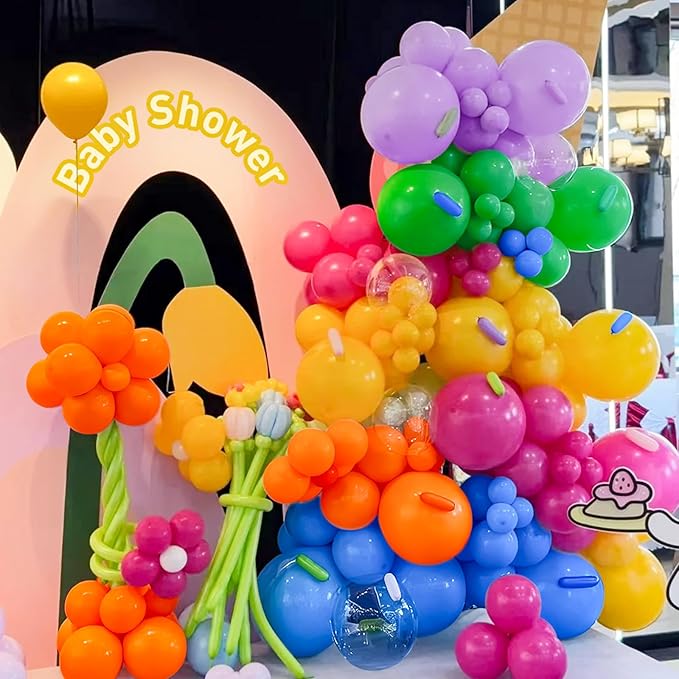 Rainbow Balloon Arch Kit, 155Pcs 18 12 5 inch Colorful Latex Balloons Garland for Birthday Baby Shower Wedding Engagement Anniversary Party Decorations