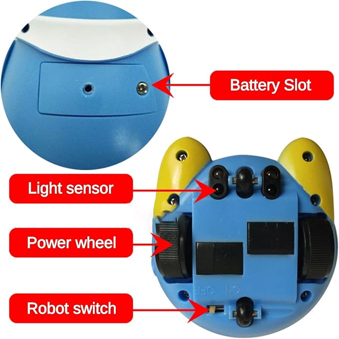 Innovative Sensor Robot Toy, LED Light Educational Interactive STEM Toy, Automatic Black line Tracking, Children can Operate it by Drawing