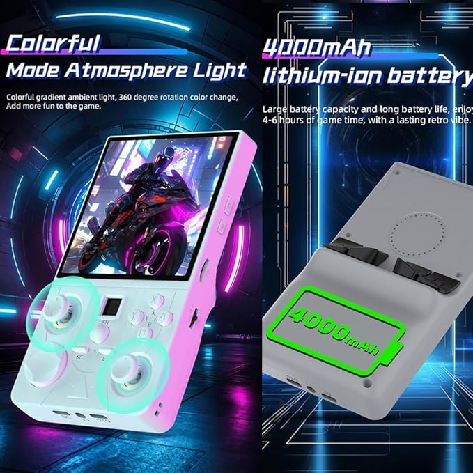 DC40V Handheld Game Console 4.0inch 720*720 IPS 1:1 Screen 4000mAh RK3326 Linux Game Console Black-64