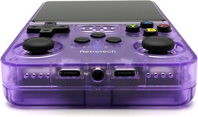 Retrotech R36S Handheld Video Game Console with Build-in 15000 Games (Purple Transparent)