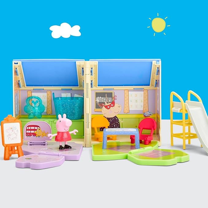 Peppa Pig Peppa's Pop-Open Playgroup Playset with Figure, Preschool Toys for 3 Year Old Girls and Boys and Up