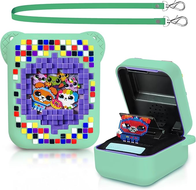 Bitzee Interactive Toy Digital Pet and Case, Silicone Accessory Box for Kids Electronic Virtual Pets (Green)