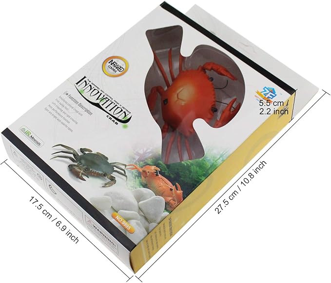 Tipmant RC Crab Animal Toy Remote Control Car Vehicle Electronic Fake Insect for Kids Birthday Gift Christmas Halloween (Red)