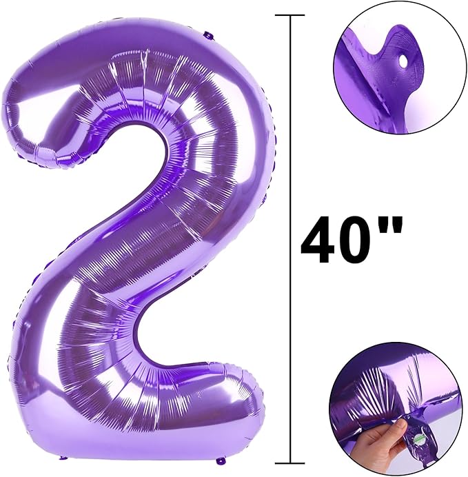 40 Inch Purple Number 25 Digital Balloon,Jumbo Mylar Foil Helium Balloon for 25 Balloons for Birthday Party,Wedding Anniversary Party Decorations