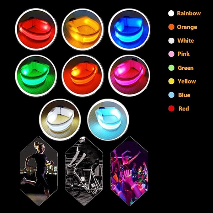 8 PCS LED Glow Bracelets, Light Up Bracelets for Kids Adults - Christmas Glow in The Dark Party Bracelets Favors Supplies for Concerts, Festivals, Game Prizes, Sports, Rave Accessories.