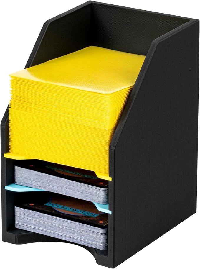 Commander Deck Holder for MTG - 100+ Double Sleeved Card Tray with 3 Dividers, Sturdy Playing Card Holder & Organizer for Magic The Gathering TCG Board Game Accessories