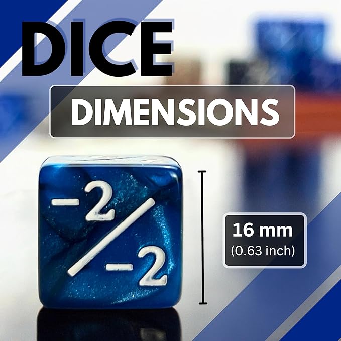 Luck Lab MTG Magic Life Counter Dice, 48 PCS - Compatible w/Magic Card Game Accessories, CCG Creature Stats w/ 2 Dice Bags (Blue Pearl, Blue Swirl, White Pearl, Black Pearl)